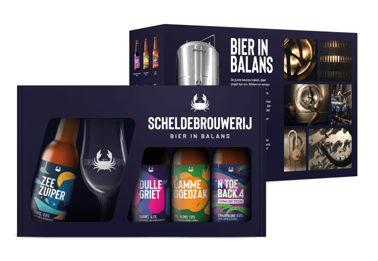 Scheldebrouwerij Bier in Balans Box: 4x33cl + glas